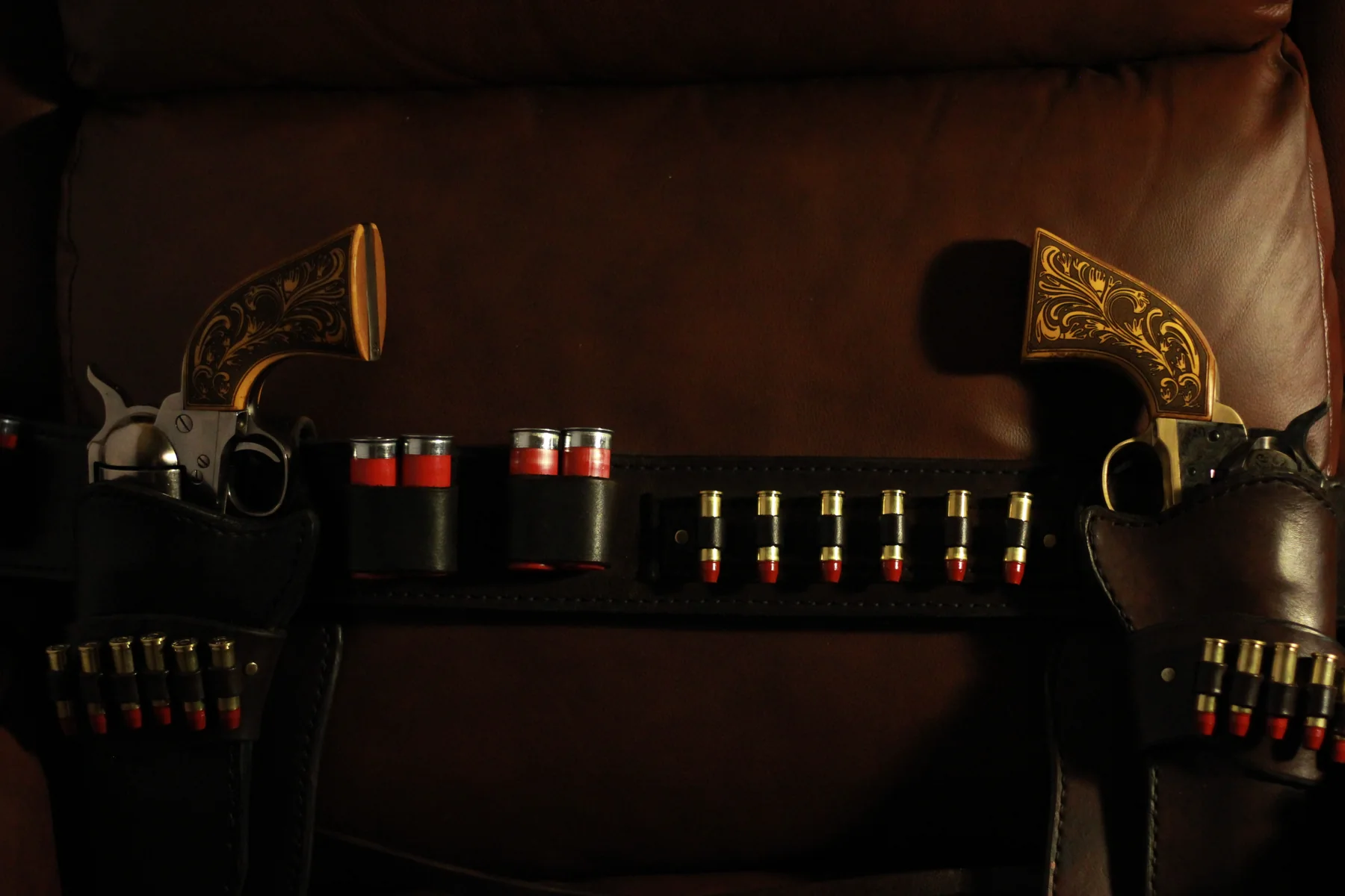 Complete western leather gun belt and holster rig